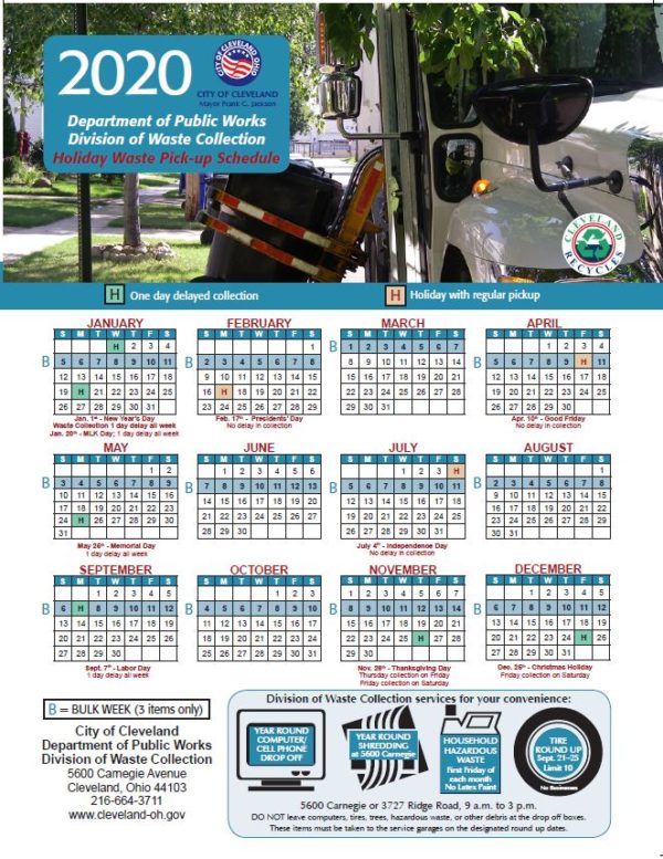 2020 Waste Collection ScheduleCity of Cleveland West Park Kamm's