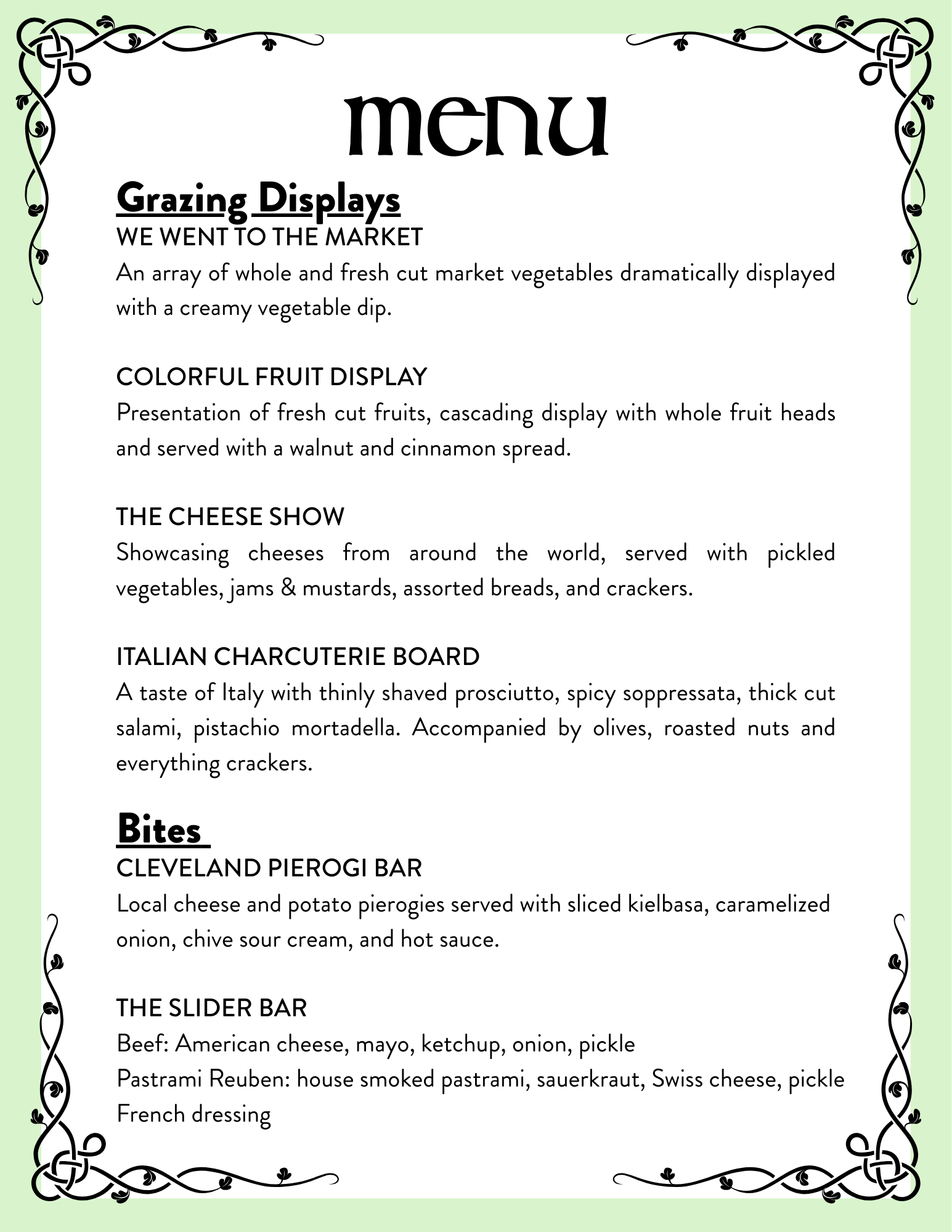 Blossom Bash 2026- Menu